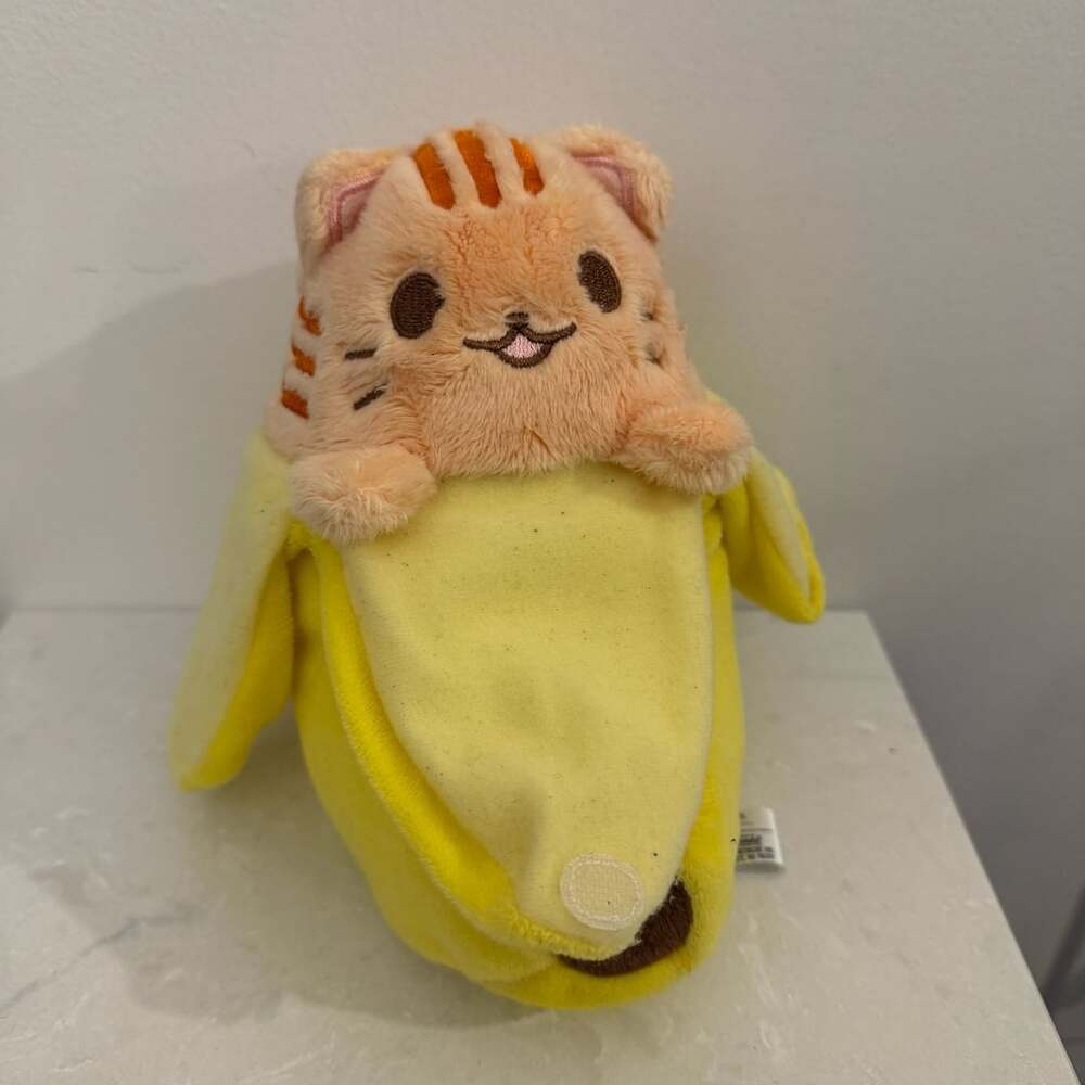 Bananya Tora Tabby Cat Plush Banana Stuffed Animal